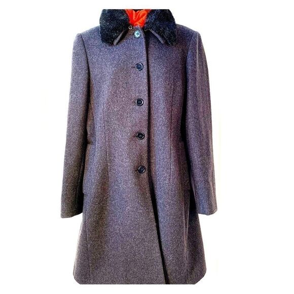 CHARLES KLEIN Jackets & Blazers - CHARCOAL GRAY CHARLES KLEIN WOOL COAT w DETACHABLE